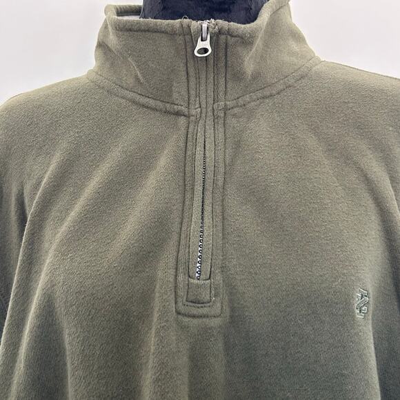 Izod Olive Green Quarter Zip Sweater/Sweatshirt, Size XL - Picture 2 of 9